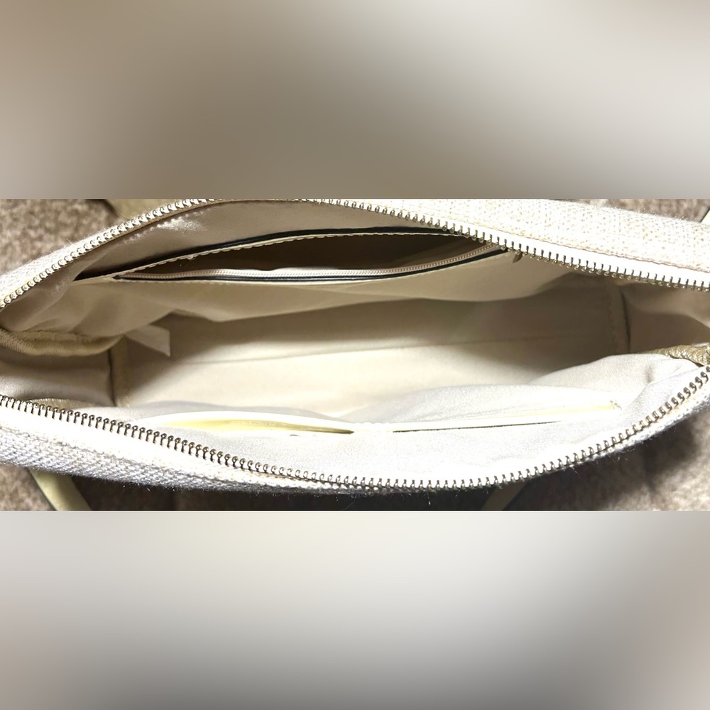 Stylish Trendy Elegant Cream Cut Out Purse Handbag Tote - Picture 12 of 15